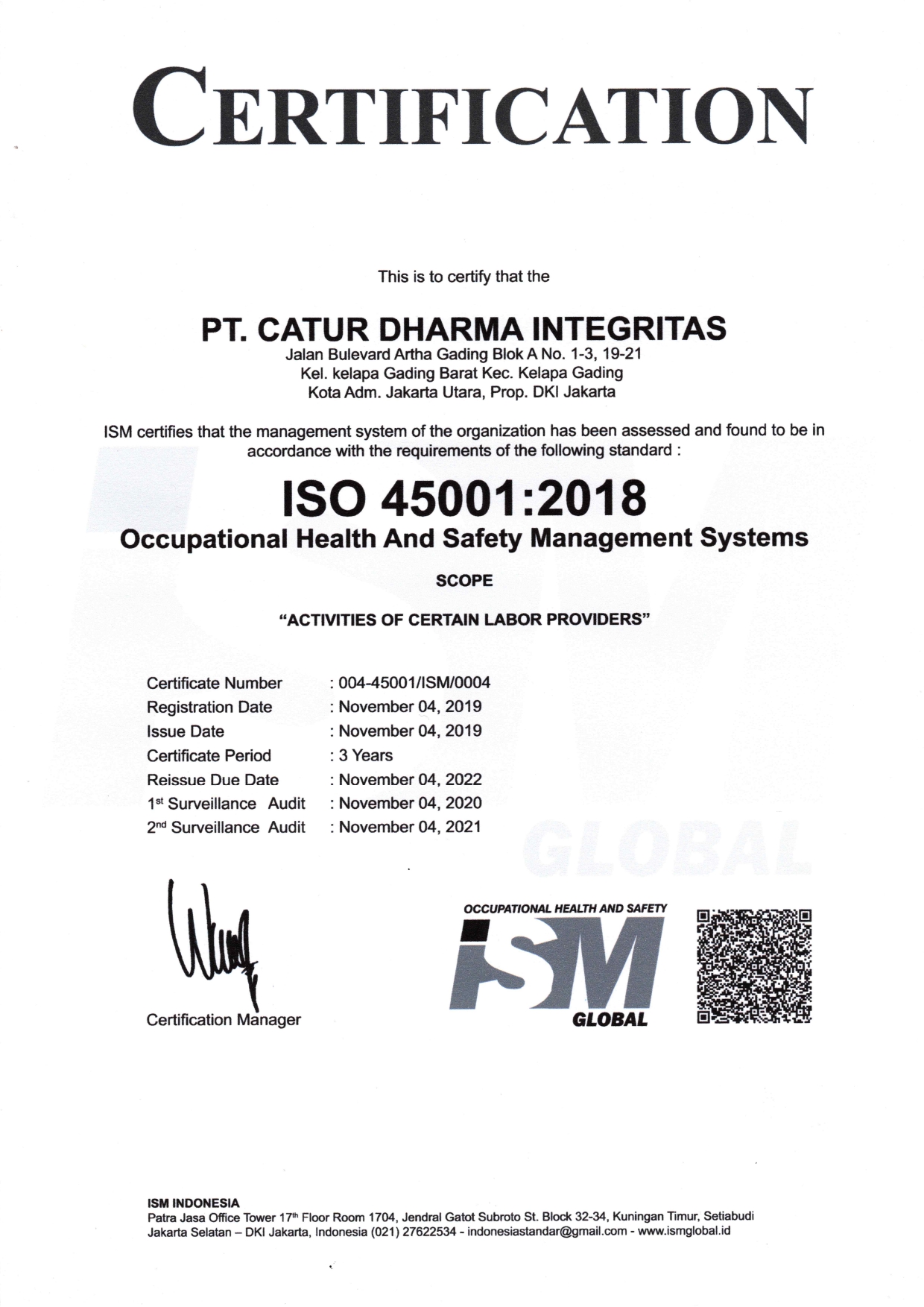 ISO Certificate